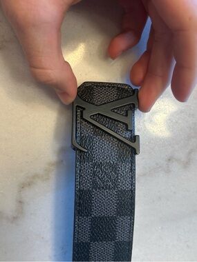 Black Leather Belt checkered design classy goes with every outfit